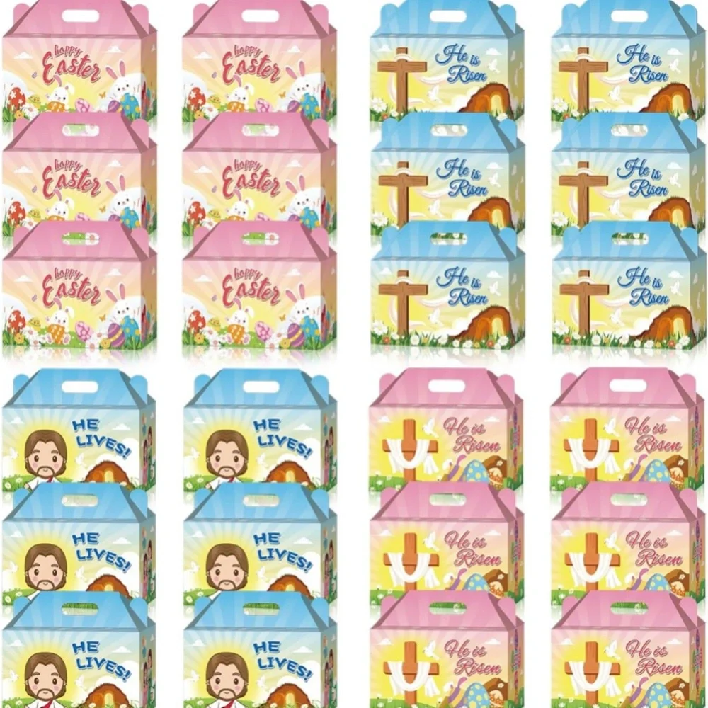Easter Party Favor Boxes - Multicolor 24 pcs